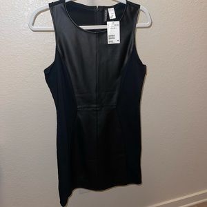 H&M Sleeveless Leather-Front Dress